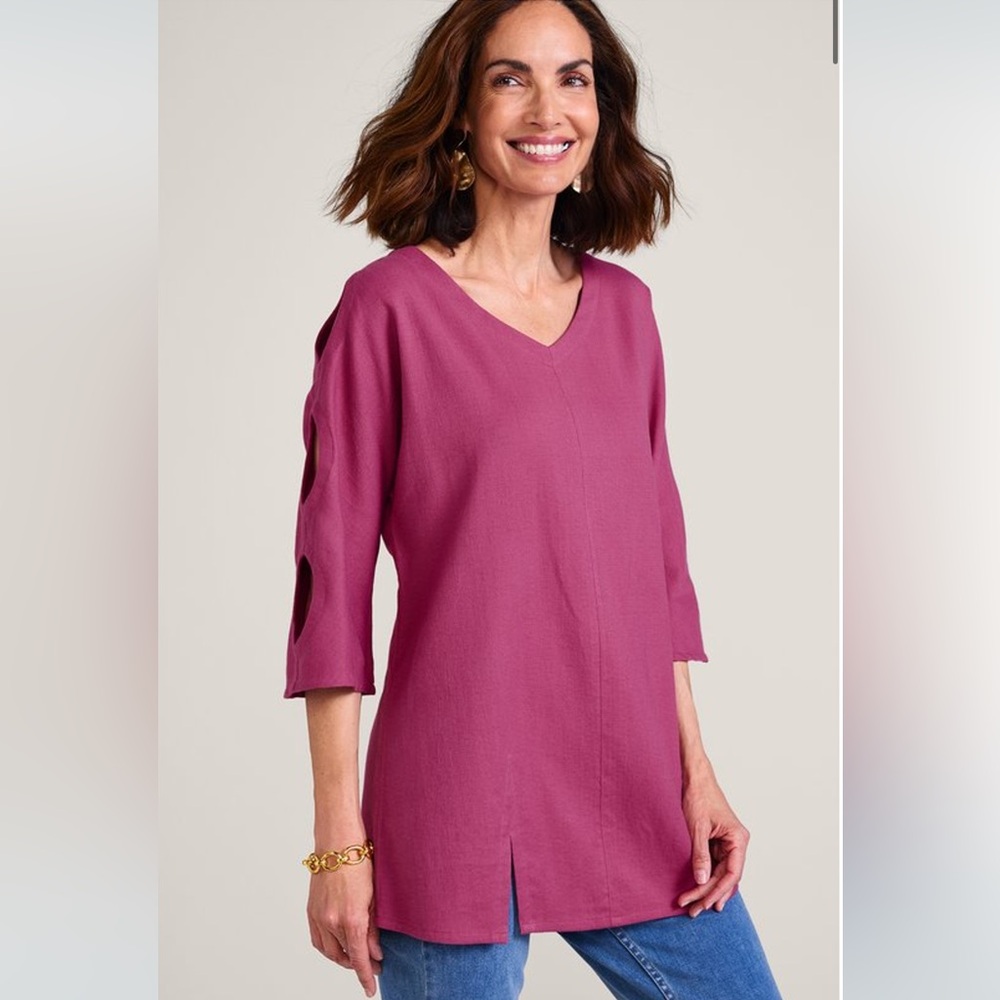 Soft Surroundings‎ Gabby Gauze Top or Tunic Women's Top Dark Sage NWTSize XL